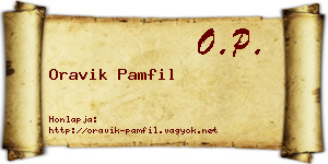 Oravik Pamfil névjegykártya